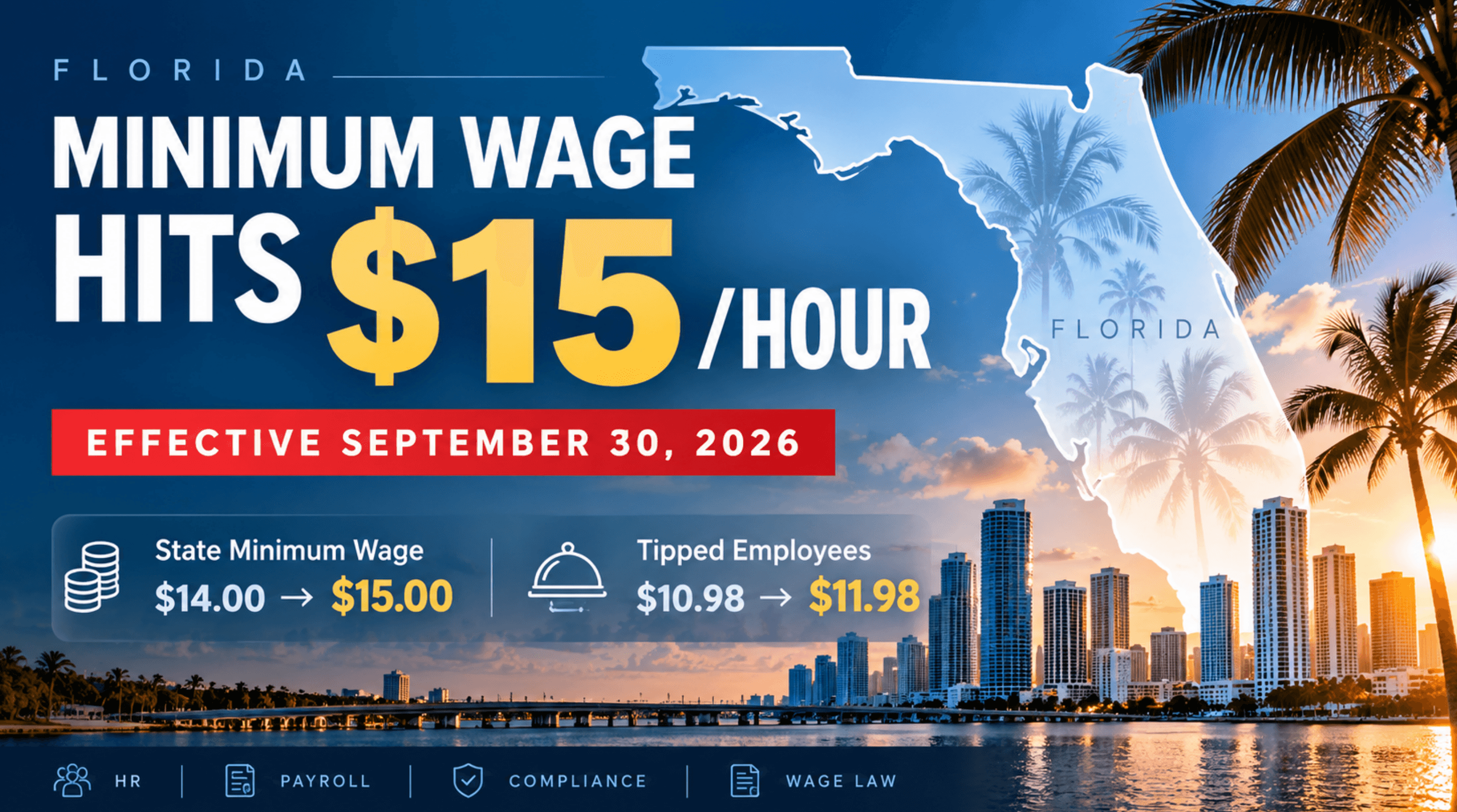 Florida Raises Minimum Wage to $15, Effective Sept. 30
